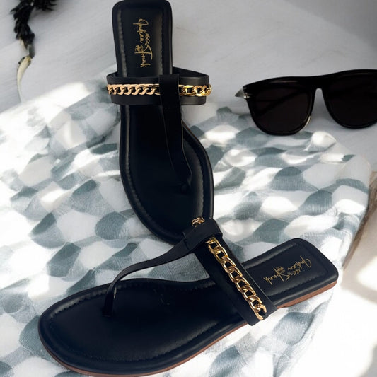Style Glide T Strap Flats- Elegant Black